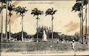 Image du vendeur pour Ansichtskarte / Postkarte Fort de France Martinique, Place de la Savane, Statue Imperatrice Josephine mis en vente par akpool GmbH