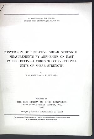 Seller image for Conversion of "Relative Shear Strength", Measurements by Arrhenius on East Pacific deep-sea cores to Conventional Units of Shear Strength; for sale by books4less (Versandantiquariat Petra Gros GmbH & Co. KG)