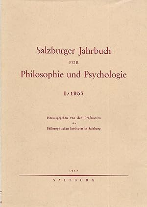 Seller image for Salzburger Jahrbuch fr Philosophie und Psychologie I/1957 for sale by Antiquariat Christian Wulff