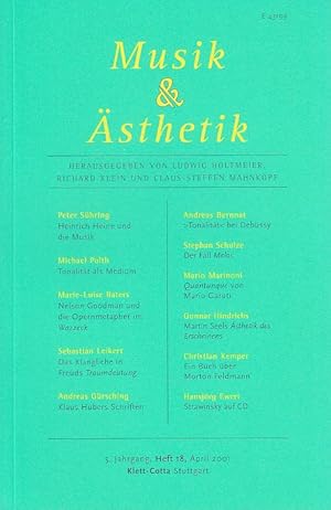 Seller image for Musik & sthetik.5. Jg., Heft 18, April 2001. for sale by Fundus-Online GbR Borkert Schwarz Zerfa