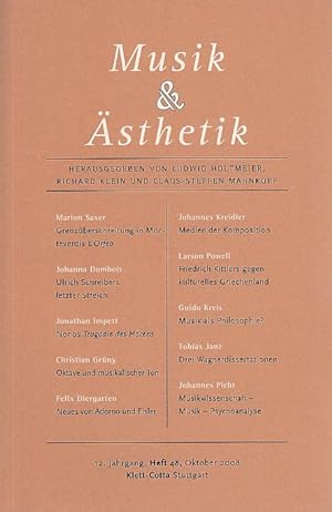 Seller image for Musik & sthetik.12. Jg., Heft 48, Oktober 2008. for sale by Fundus-Online GbR Borkert Schwarz Zerfa