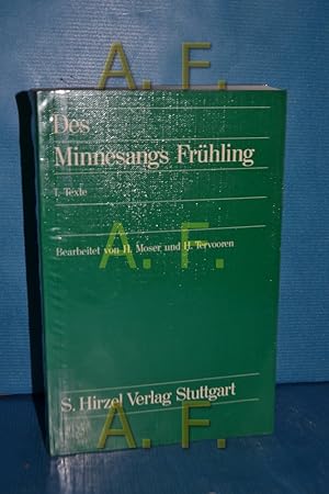 Seller image for Des Minnesangs Frhling 1 Texte for sale by Antiquarische Fundgrube e.U.