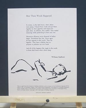 Image du vendeur pour How These Words Happened ( Broadside) mis en vente par Tree Frog Fine Books and Graphic Arts