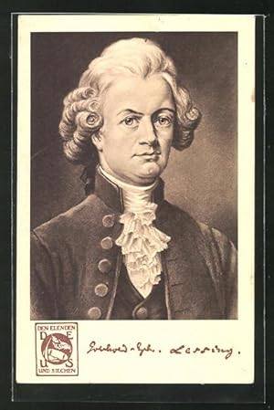 Bild des Verkufers fr Ansichtskarte Portrait Gotthold Ephraim Lessing zum Verkauf von Bartko-Reher