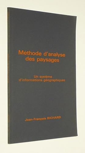 Seller image for Mthode d'analyse des paysages for sale by Abraxas-libris