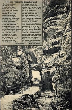 Ansichtskarte / Postkarte Die Sage vom Felsentor im Uttewalder Grund, Graf vom Straken