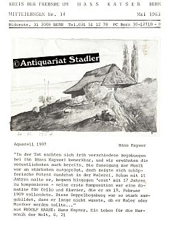 Bild des Verkufers fr Mitteilungen Nr. 14. Mai 1985. zum Verkauf von Antiquariat im Kloster