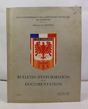 Bulletin d'Information et de Documentation. No. 23. Tyrol-Vorarlberg. Fevrier-Mars 1948 - Avril-M...