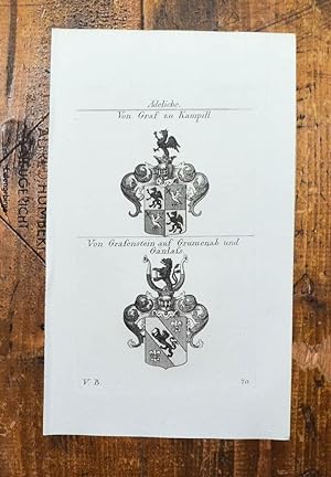 Bild des Verkufers fr Kupferstich-Wappen von Tyroff. Adeliche. Von Graf zu Kampill. Von Grafenstein auf Grumenab und Gnla. zum Verkauf von Antiquariat Thomas Rezek