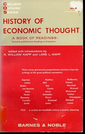 Image du vendeur pour History of Economic Thought : A Book of Readings mis en vente par Librairie Le Nord