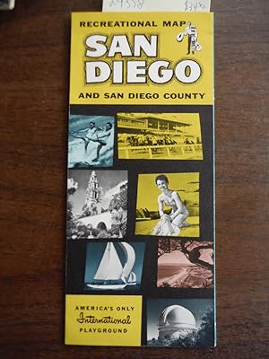 Seller image for Recreational Map San Diego and San Diego County by Security Bank of San Diego (1950') for sale by Imperial Books and Collectibles