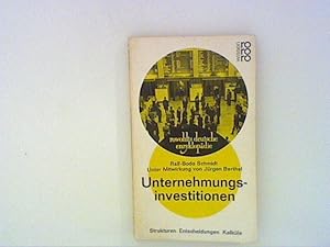 Bild des Verkufers fr Unternehmungsinvestitionen Strukturen, Entscheidungen, Kalkle zum Verkauf von ANTIQUARIAT FRDEBUCH Inh.Michael Simon