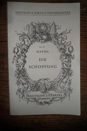 Bild des Verkufers fr Die Schpfung. Oratorium. Textbuch. zum Verkauf von Antiquariat Floeder