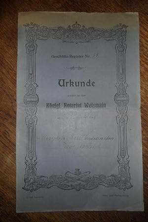 Urkunde errichtet bei dem Königl. Notariat Weismain am 4ten Januar 1908. [Kaufvertrag].