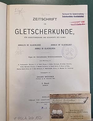 Image du vendeur pour Zeitschrift fr Gletscherkunde , fr Eiszeitforschung und Geschichte des Klimas , Organ der Internationalen Gletschercommission , Band I - XXV , ( 1 - 25 ) 1906/07-1937 , Annales de Glaciologie , Annals of Glaciology , Annali di Glaciologia mis en vente par Akademische Buchhandlung Antiquariat