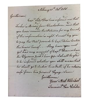 Autograph Letter Signed. Addressed to Stewart V. Jones in New York City. Dated 18th Oct., 1785 at...