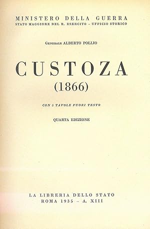 Seller image for Custoza 1866 for sale by Miliardi di Parole