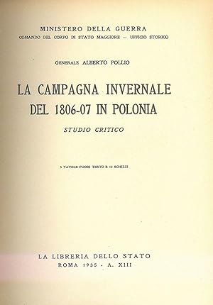 Seller image for La Campagna invernale del 1806-07 in Polonia for sale by Miliardi di Parole