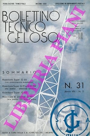 Bollettino tecnico Geloso.