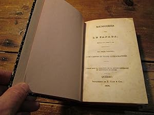 Mémoires sur le Canada, depuis 1749 jusqu à 1760. En trois parties; avec cartes et plans lithogra...