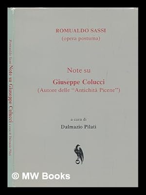 Immagine del venditore per Note su Giuseppe Colucci (autore delle Antichit picene) venduto da MW Books