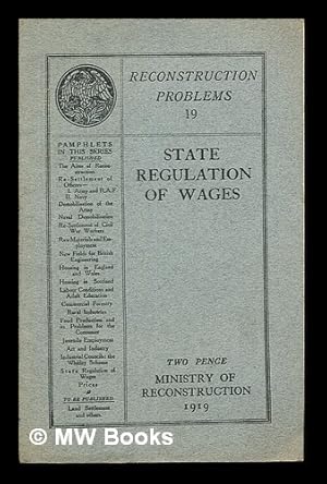 Imagen del vendedor de State Regulation of Wages a la venta por MW Books