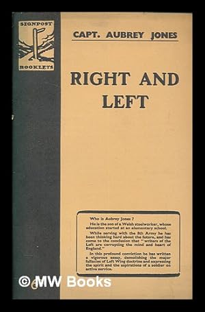 Immagine del venditore per Right and left / by Capt. Aubrey Jones venduto da MW Books