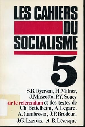 Imagen del vendedor de Les cahiers du socialisme 5 a la venta por Librairie Le Nord