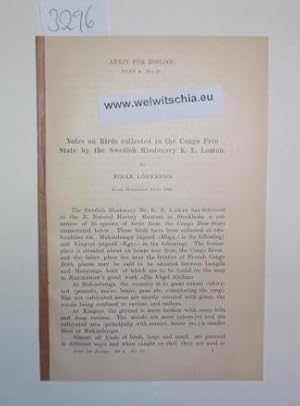 Notes on Birds collected in the Congo Free State by the Swedish Missionary K. E. Laman.