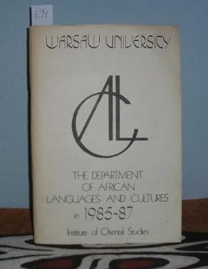 The department of African Languages and Cultures in 1985 - 1987.