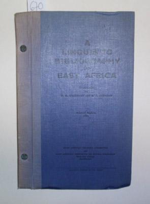 Seller image for A linguistic bibliography of East Africa. for sale by Antiquariat Welwitschia Dr. Andreas Eckl