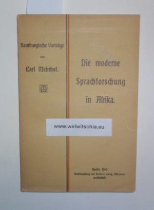 Bild des Verkufers fr Die moderne Sprachforschung in Afrika. zum Verkauf von Antiquariat Welwitschia Dr. Andreas Eckl