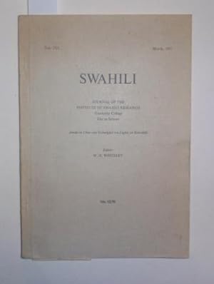 Bild des Verkufers fr Swahili. Journal of the Institute of Swahili Research. Vol. 37 / 1, September 1967. zum Verkauf von Antiquariat Welwitschia Dr. Andreas Eckl