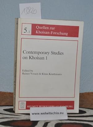 Contemporary studies on Khoisan. In honor of Oswin Köhler on the occasion of his 75th birthday.