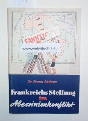 Bild des Verkufers fr Frankreichs Stellung im Abessinienkonflikt. zum Verkauf von Antiquariat Welwitschia Dr. Andreas Eckl