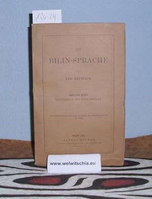 Bild des Verkufers fr Wrterbuch der Bilin-Sprache. (= Die Bilin-Sprache, Zweiter Band). zum Verkauf von Antiquariat Welwitschia Dr. Andreas Eckl