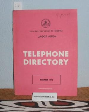 Telephone directory, Lagos area. December 1973.