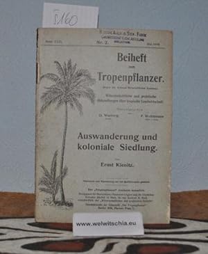 Image du vendeur pour Auswanderung und koloniale Siedlung. mis en vente par Antiquariat Welwitschia Dr. Andreas Eckl
