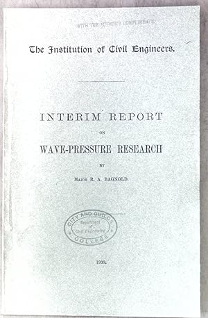 Imagen del vendedor de Interim Report on Wave-Pressure Research; a la venta por books4less (Versandantiquariat Petra Gros GmbH & Co. KG)