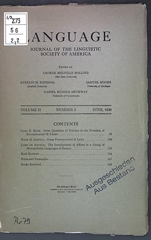 Imagen del vendedor de Stress Pronunciation in Latin; in: Vol. II No. 2 Language - Journal of the Linguistic Society of America; a la venta por books4less (Versandantiquariat Petra Gros GmbH & Co. KG)