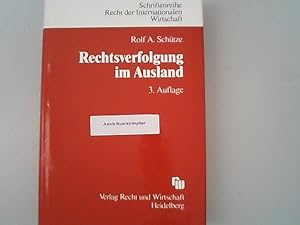 Bild des Verkufers fr Rechtsverfolgung im Ausland: Probleme des auslndischen und internationalen Zivilprozessrechts. zum Verkauf von Antiquariat Bookfarm