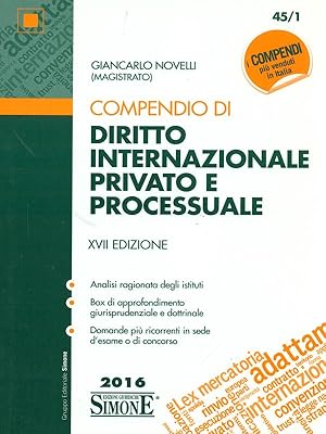 Image du vendeur pour Compendio di diritto internazionale privato e processuale mis en vente par Librodifaccia