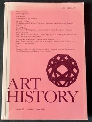 Image du vendeur pour Art History Volume 17 Number 2. June 1994. mis en vente par Colophon Books (UK)