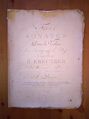 Immagine del venditore per Trois Sonates Pour le Violon Avec Accompagnement de Basse. Lettre B. venduto da Flix ALBA MALZIEU