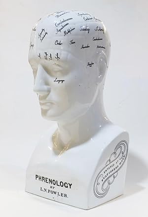 1870 Frenología Busto de Fowler ORIGINAL (No es copia) Porcelana - Enorme 40cm