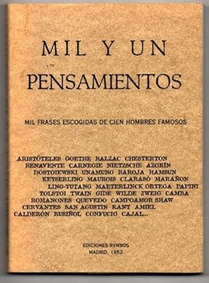 Imagen del vendedor de MIL Y UN PENSAMIENTOS - MIL FRASES DE CIEN HOMBRES FAMOSOS - PEQUEO FORMATO a la venta por UNIO11 IMPORT S.L.