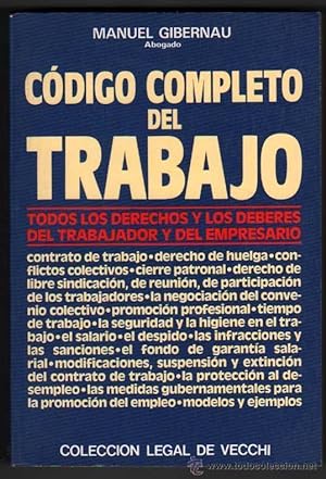 Immagine del venditore per CODIGO COMPLETO DEL TRABAJO - MANUEL GIBERNAU venduto da UNIO11 IMPORT S.L.