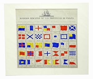 1850c - Vexilología - Banderas mercantes de las provincias de España - Muy raro