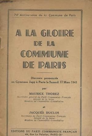 Immagine del venditore per A la gloire de la commune de Paris venduto da Le-Livre