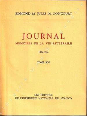 Seller image for Journal Mmoires de la Vie Littraire 1889-1890 for sale by ARTLINK